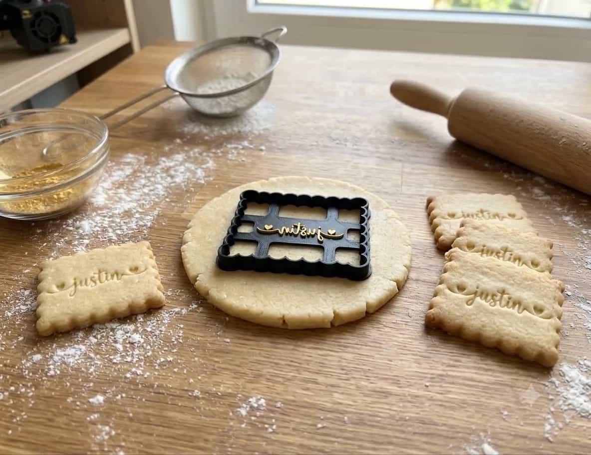 Emporte-pièce personnalisé prénom - Tampon biscuit personnalisé - Cookie Cutter 3D - Cadeau pâtisserie fait maison