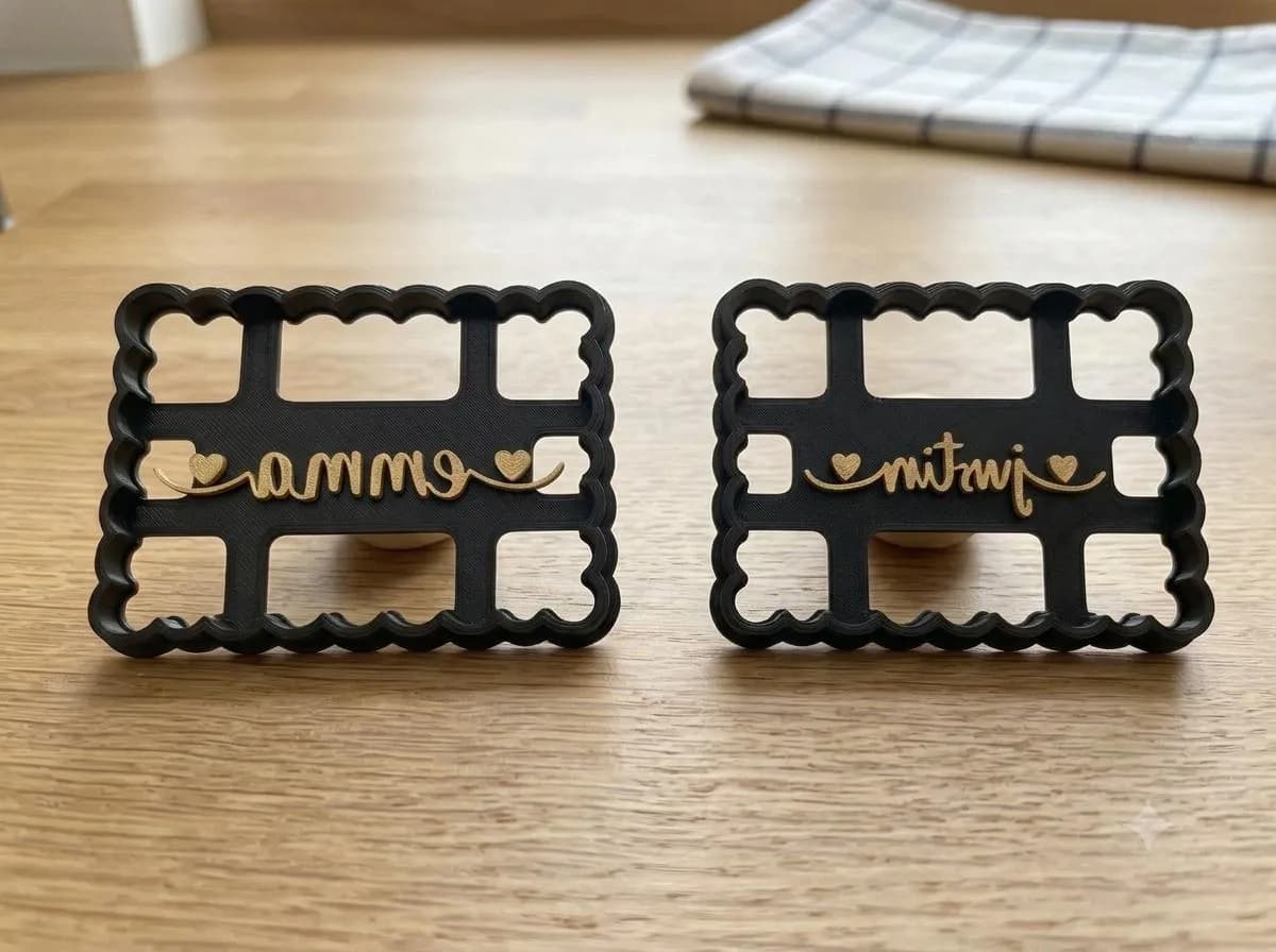 Emporte-pièce personnalisé prénom - Tampon biscuit personnalisé - Cookie Cutter 3D - Cadeau pâtisserie fait maison — image 3