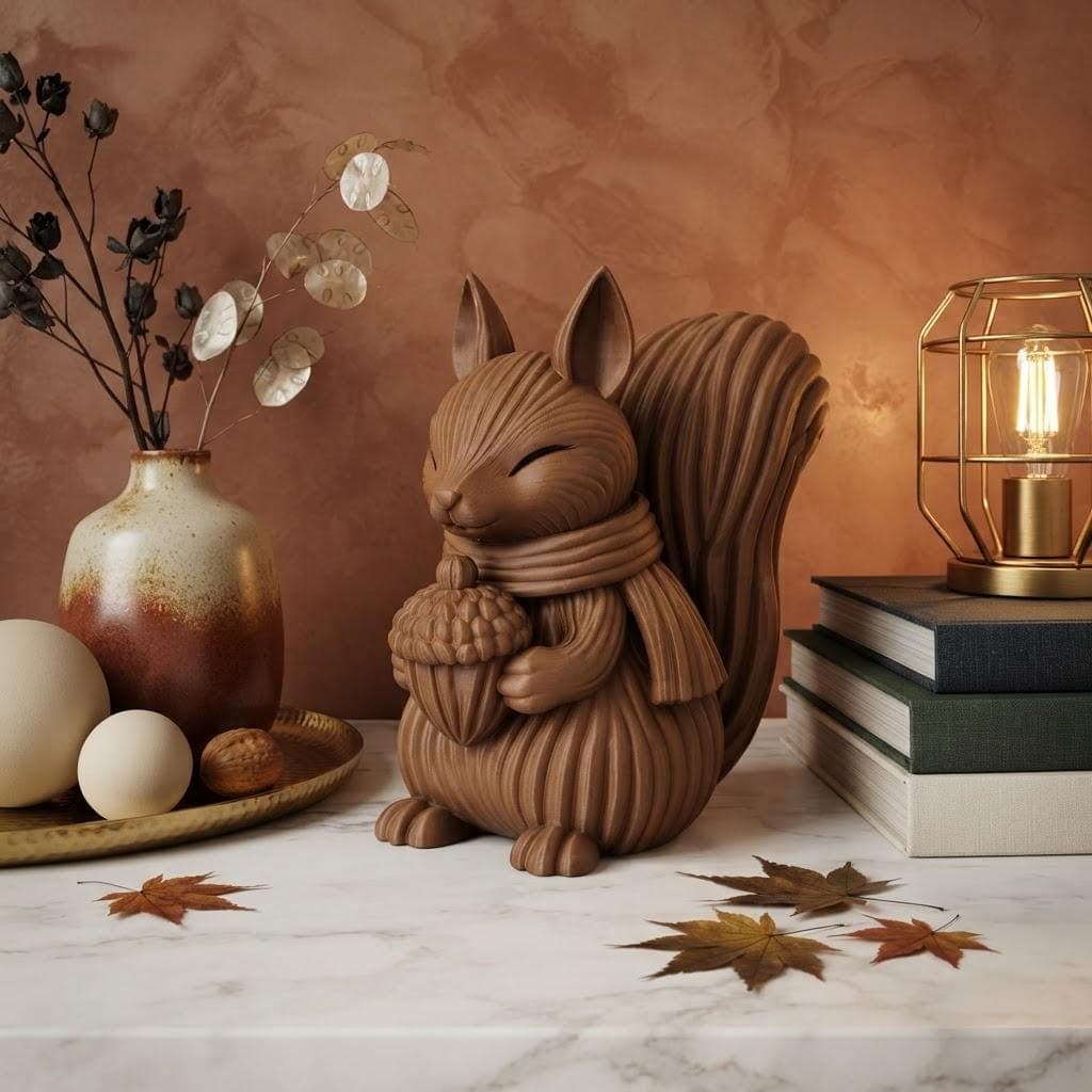 Statuette Écureuil Impression 3D 2 Tailles Au Choix | Déco Automne & Moderne — image 1