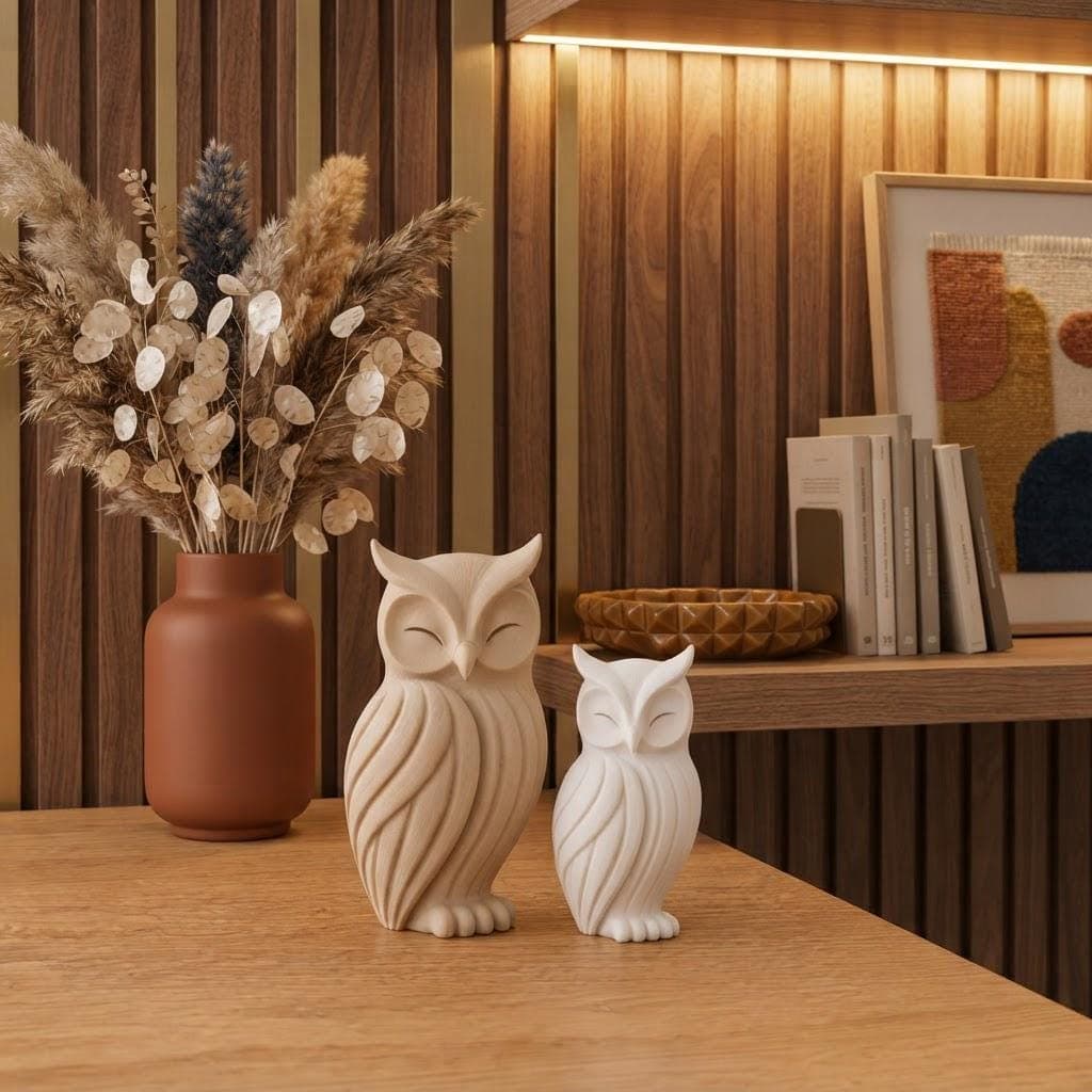 Statuette Hibou Design Imprimée en 3D | Sculpture Animale Zen & Déco Intérieure — image 1