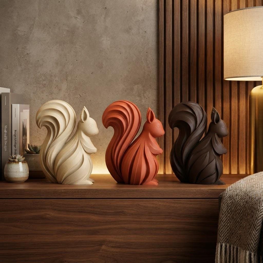 Statuette Écureuil Impression 3D Design | Déco Intérieur Plus de Coloris Au Choix — image 2