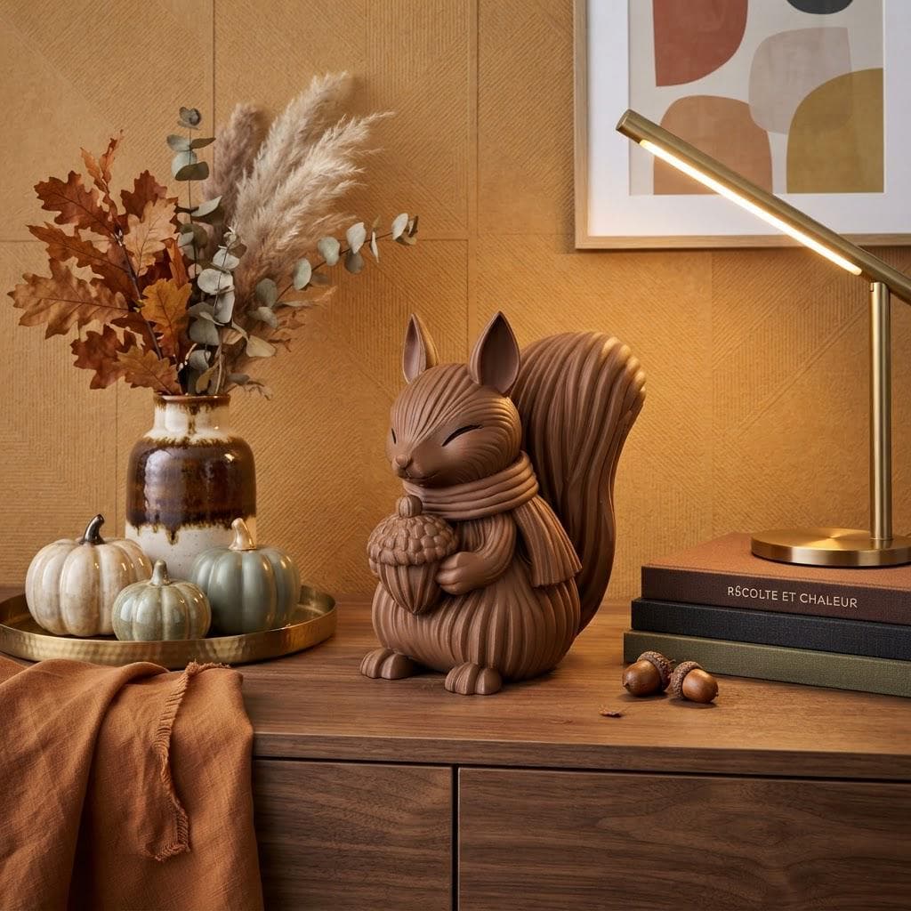Statuette Écureuil Impression 3D 2 Tailles Au Choix | Déco Automne & Moderne — image 2