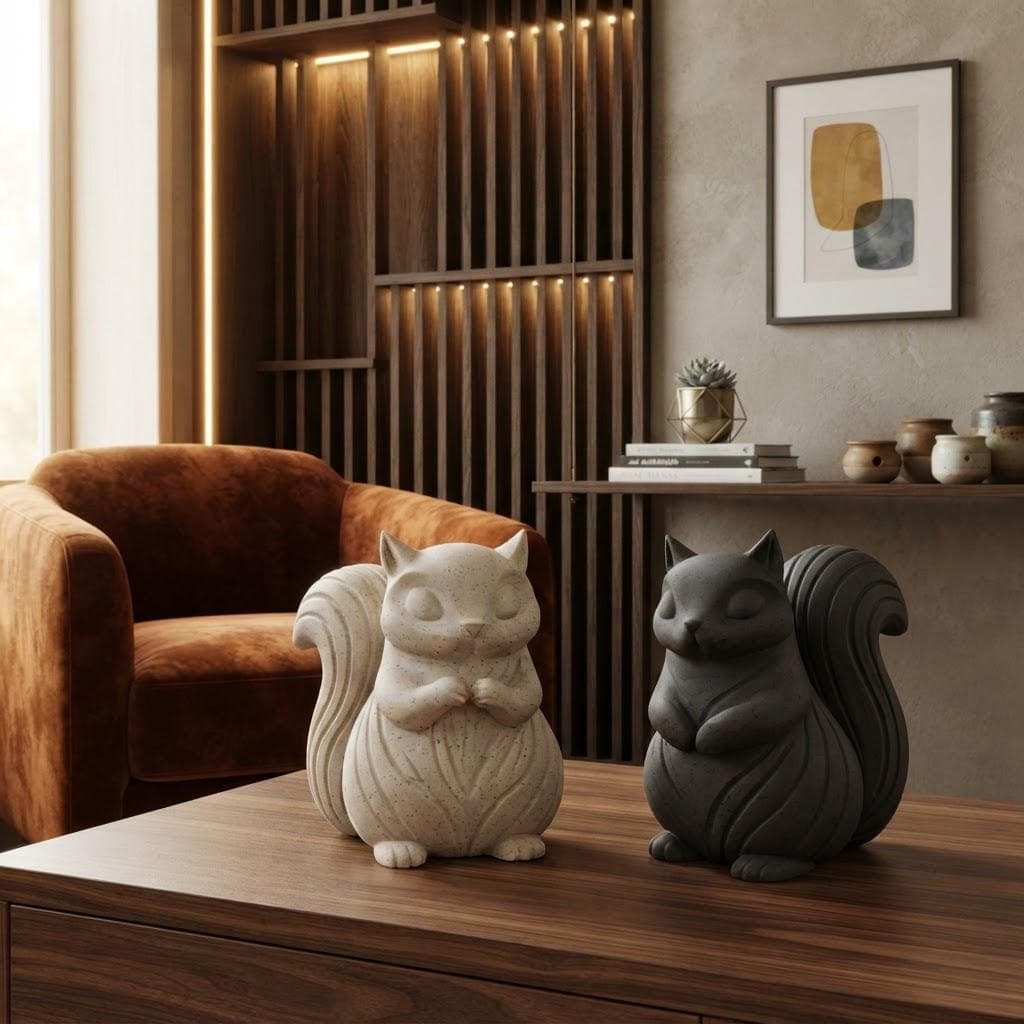 Statuette Écureuil Impression 3D Design Moderne | Déco Intérieur Minimaliste — image 3