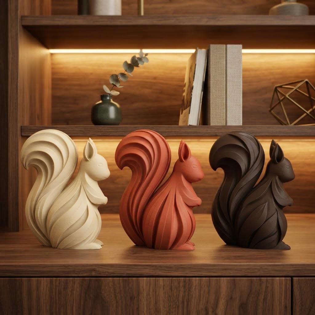 Statuette Écureuil Impression 3D Design | Déco Intérieur Plus de Coloris Au Choix — image 1