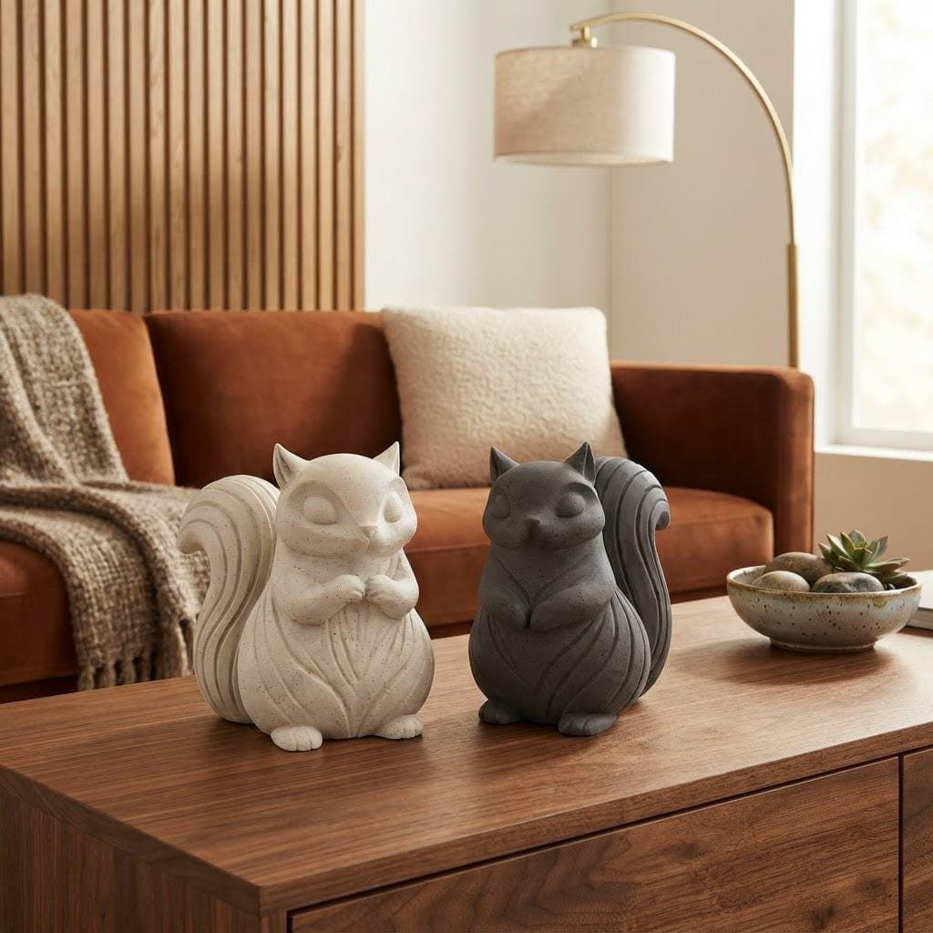Statuette Écureuil Impression 3D Design Moderne | Déco Intérieur Minimaliste — image 2