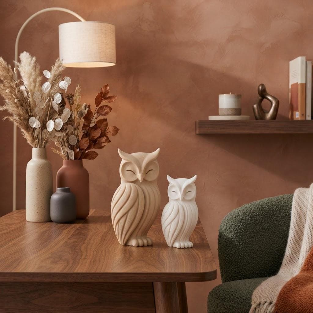 Statuette Hibou Design Imprimée en 3D | Sculpture Animale Zen & Déco Intérieure — image 3