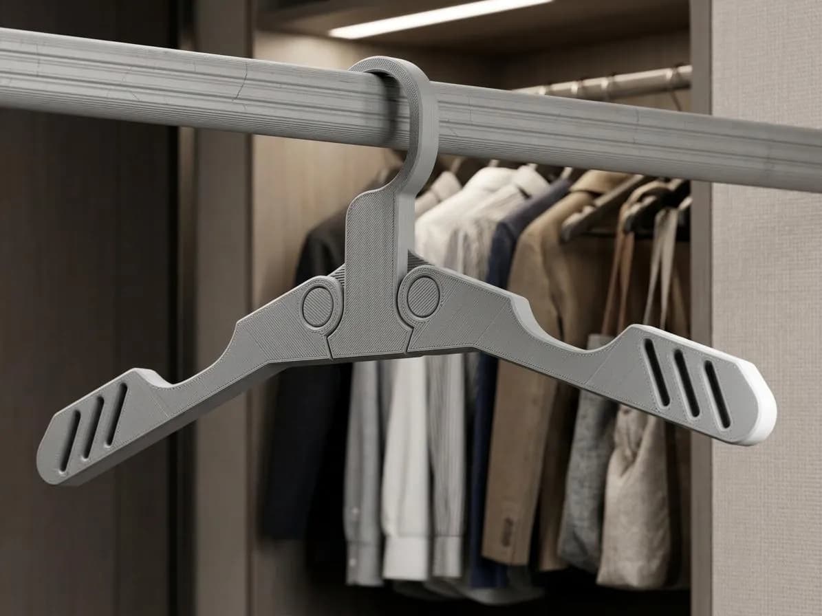 Cintre imprimé en 3D | Cintre design moderne | Organisateur de dressing | Cintre robuste | Cadeau déco | Rangement vêtements — image 2