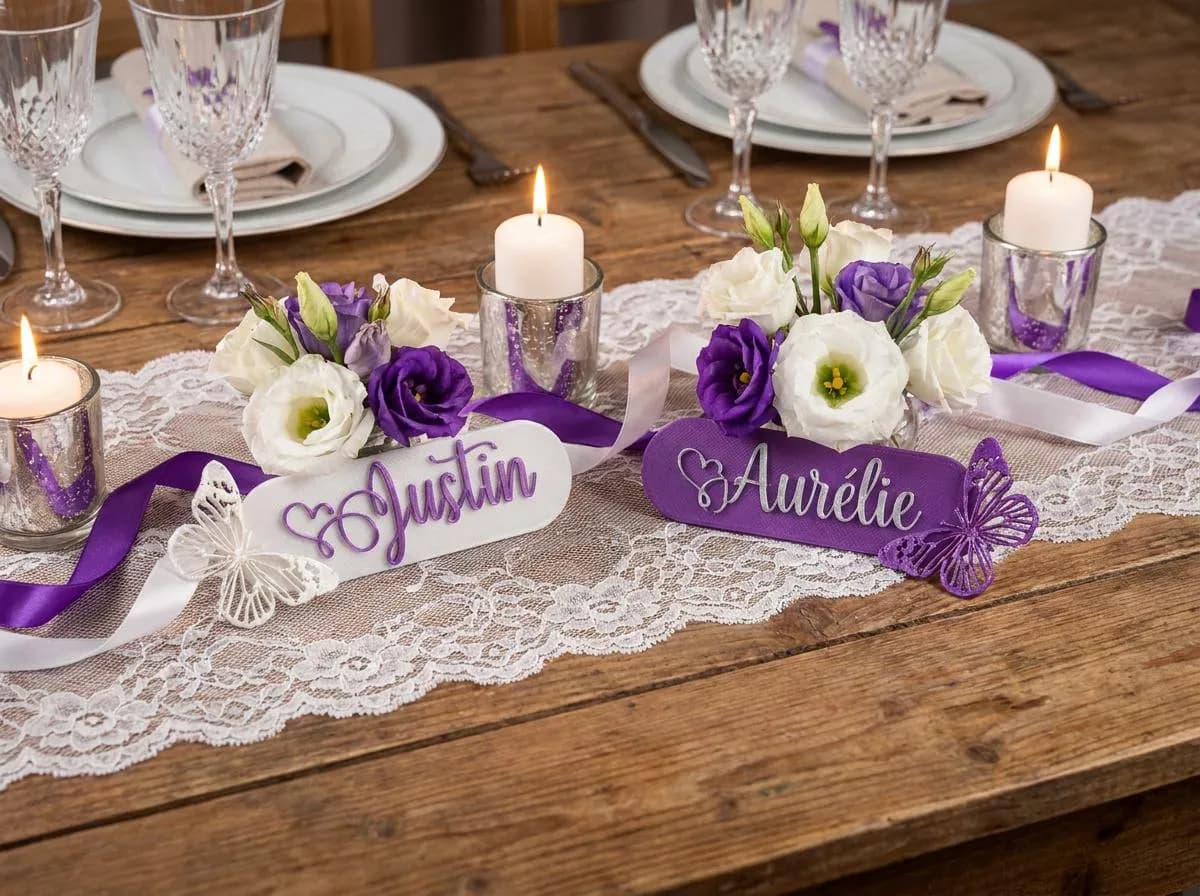 Marque-place personnalisé en impression 3D | Mariage, Baptême, Anniversaire, Communion | Décoration de table sur mesure — image 1