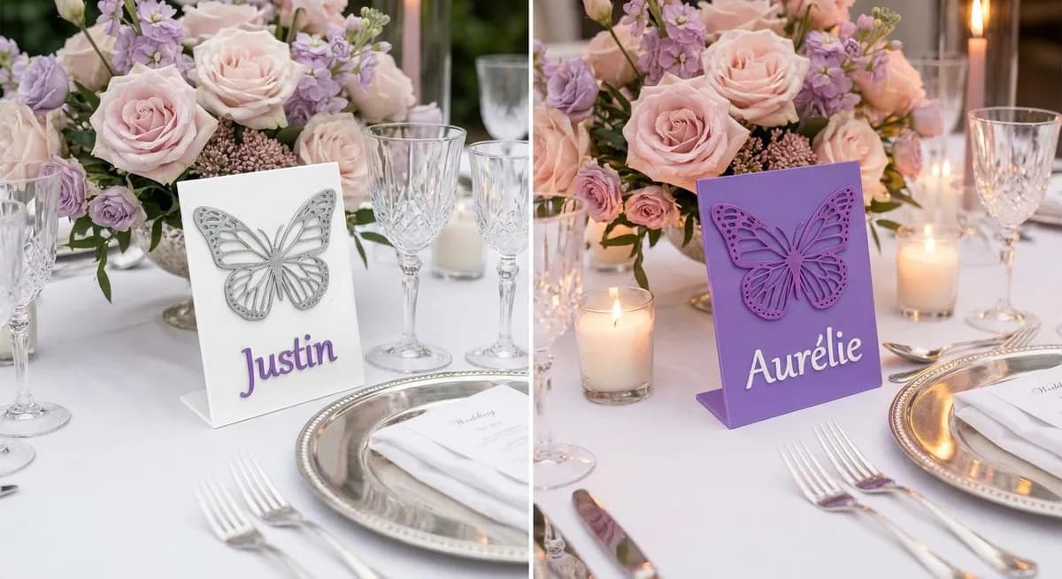 Marque-place personnalisé en impression 3D | Mariage, Baptême, Anniversaire, Communion | Décoration de table sur mesure — image 2