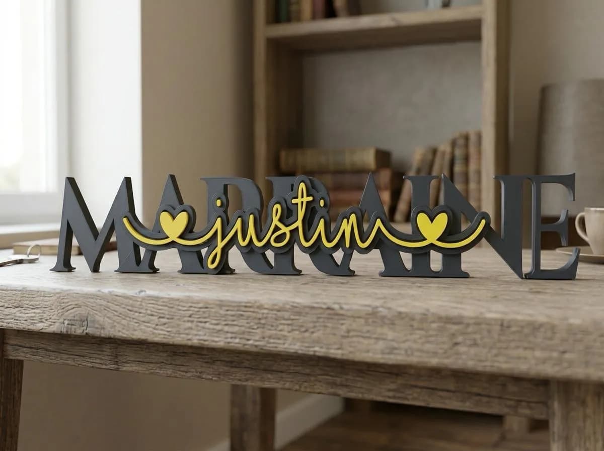 Plaque Prénom Personnalisée Parrain & Marraine en Impression 3D | Cadeau Baptême Personnalisé | Décoration Parrain Marraine | Cadeau Annonce — image 3