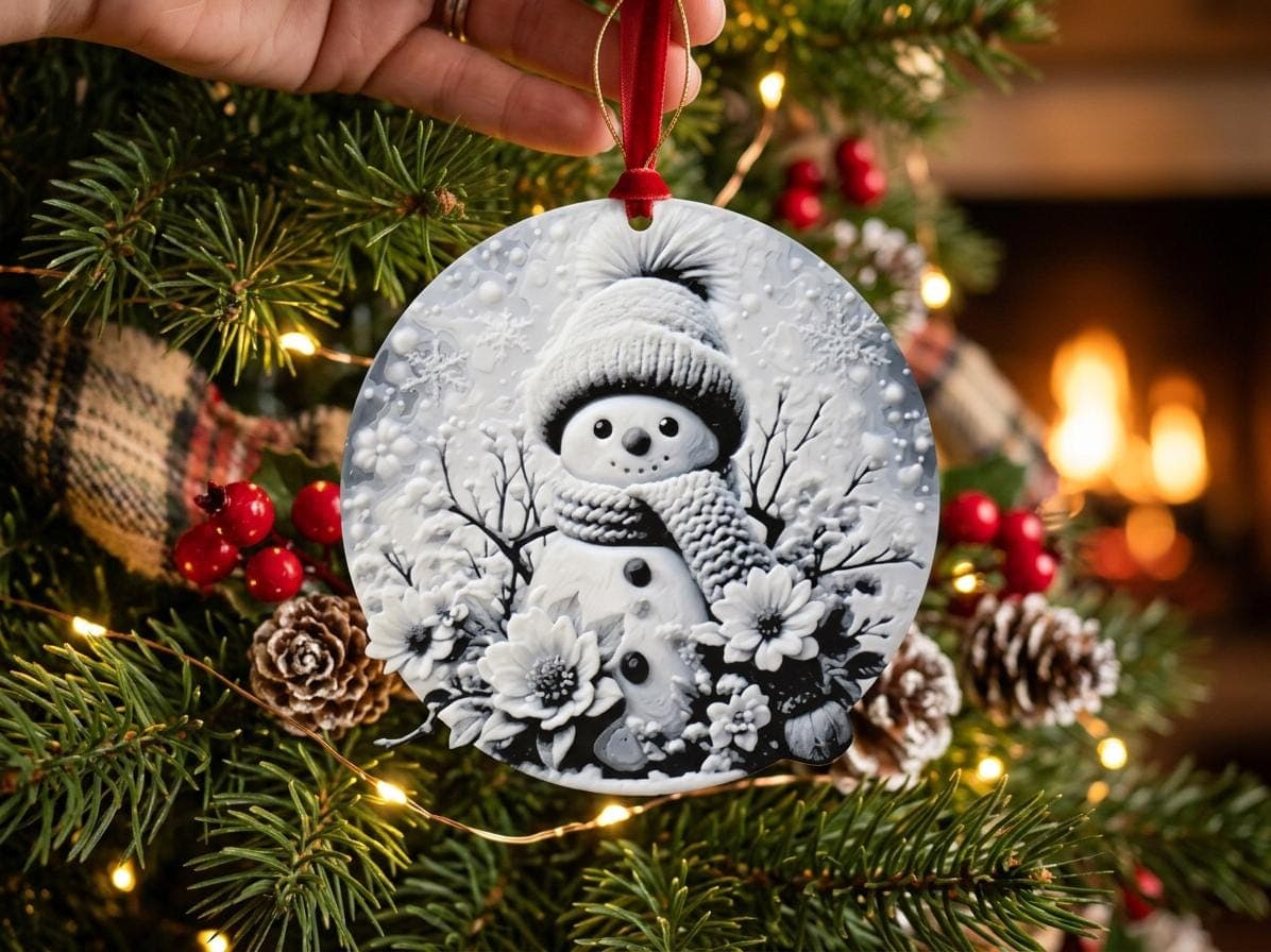 Ornement Bonhomme de Neige Hueforge — image 2
