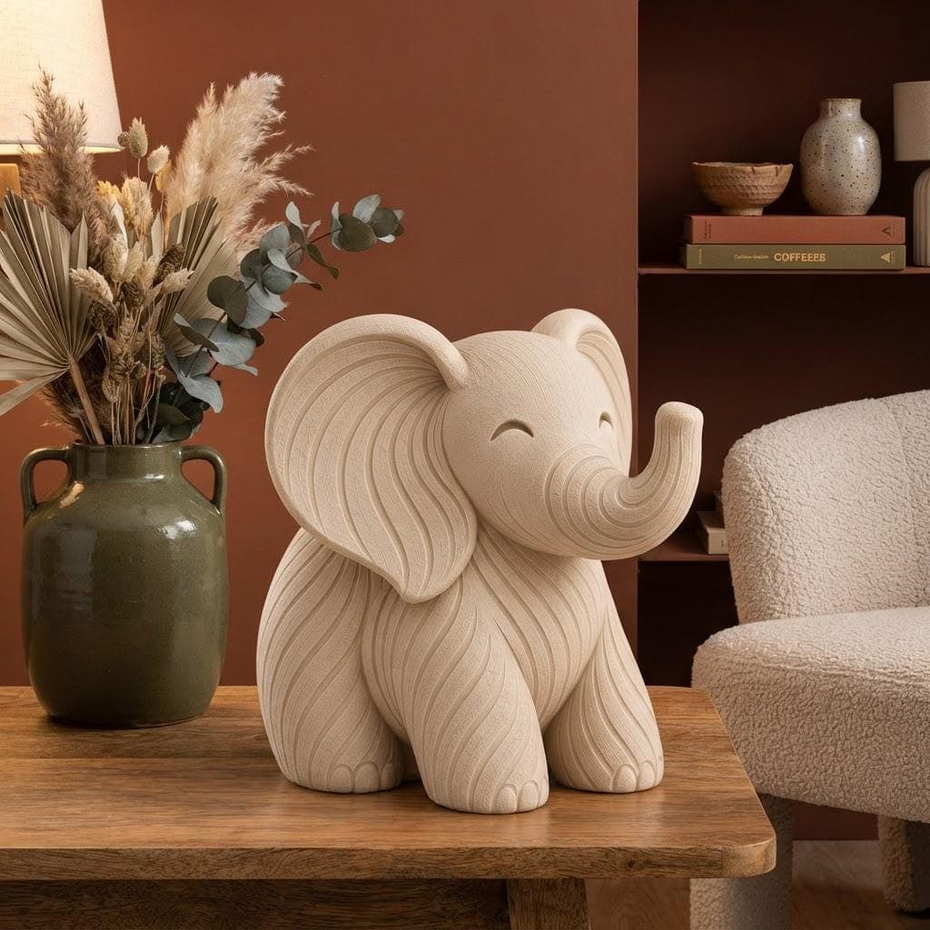 Statuette Éléphant Impresion 3D Design Moderne | Déco Intérieur Minimaliste — image 2
