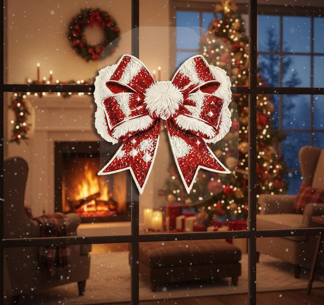 Décoration Nœud de Noël Rouge et Blanc — image 3