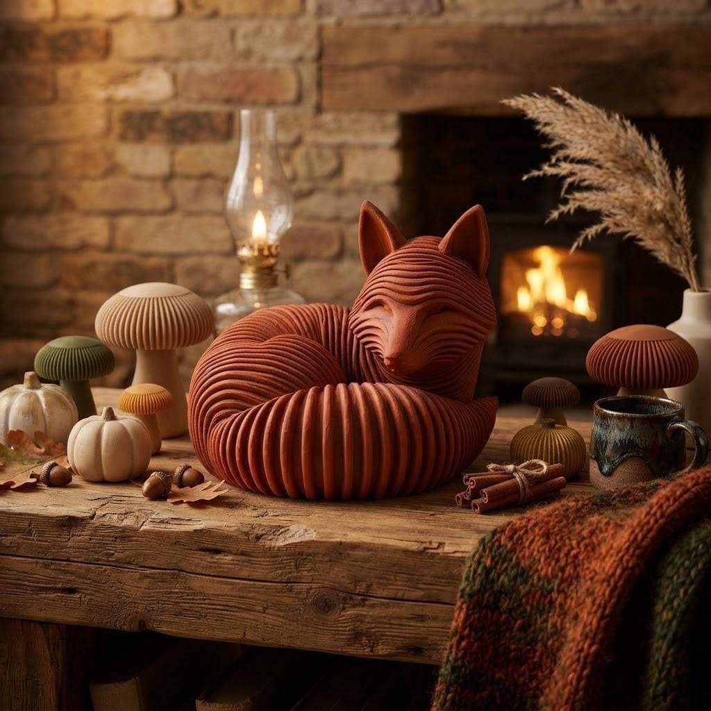Statue Renard Imprimé en 3D, Figurine Renard Déco Automne & Cocooning, Sculpture Renard, Idée Cadeau Nature, Style Automnal — image 3