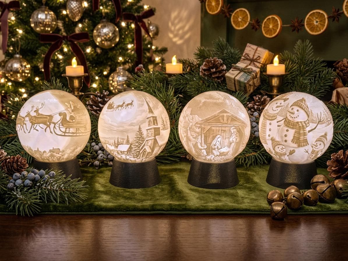 Boule Photophore Lithophane de Noël — image 3